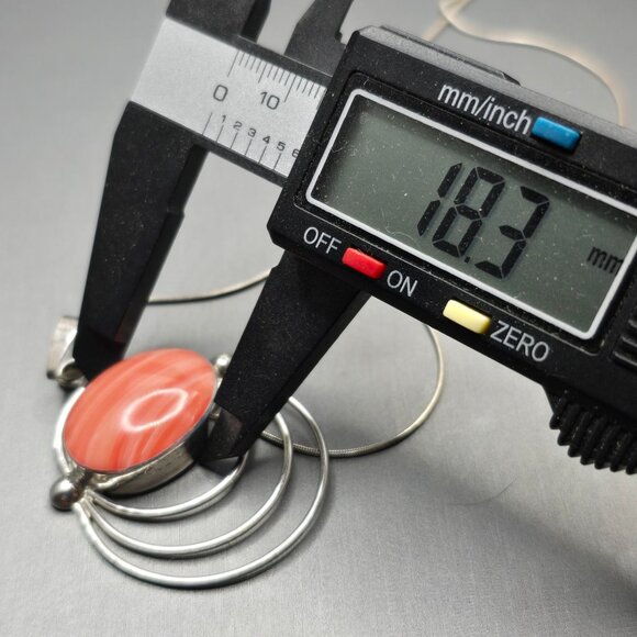 VTG 950 Silver Spiny Oyster Pendant Necklace 17" Mexico Modernist Design 12.8g - Picture 9 of 11